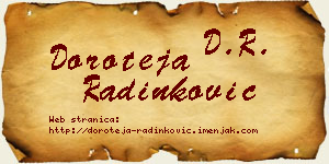 Doroteja Radinković vizit kartica